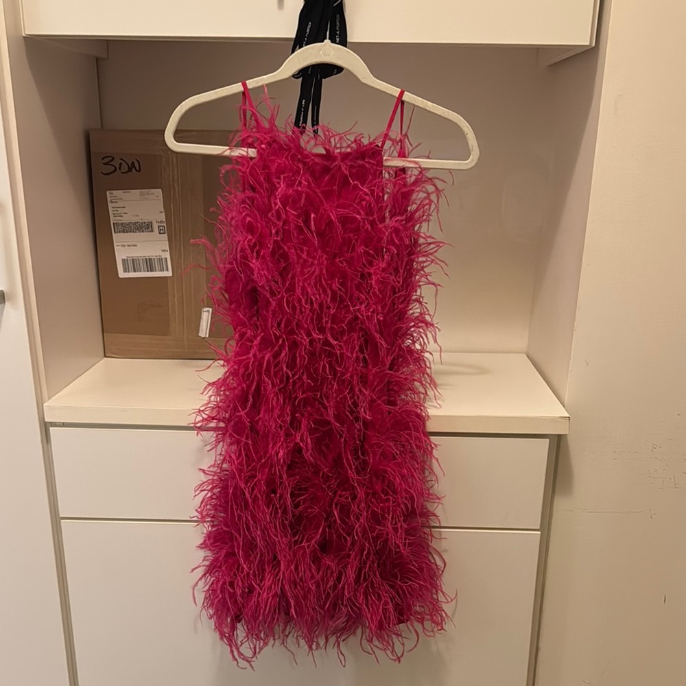 NWT Cult Gaia Pink Feathered Dress